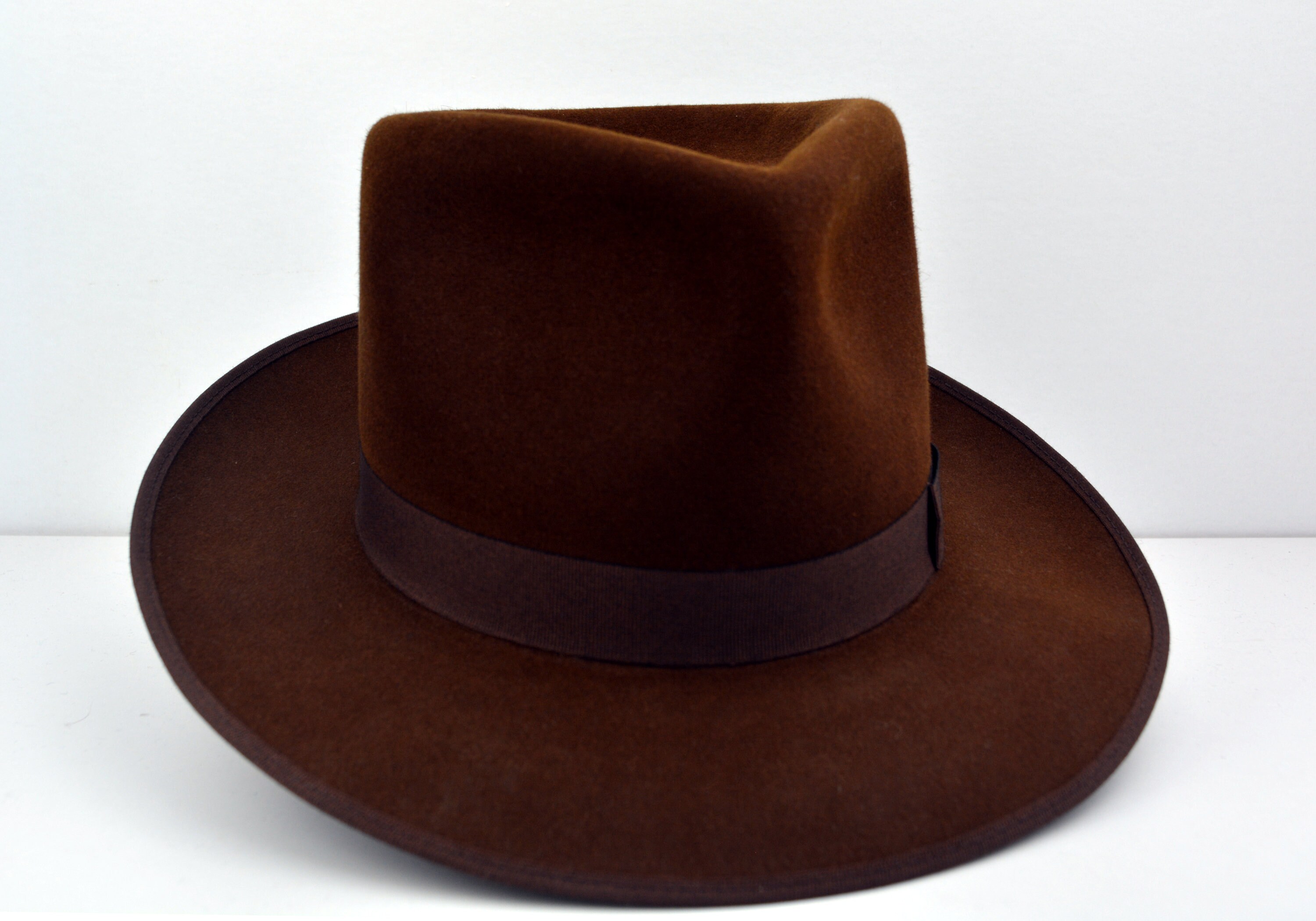 TONY Brown Wide Brim Hat Men Fedora Hat 
