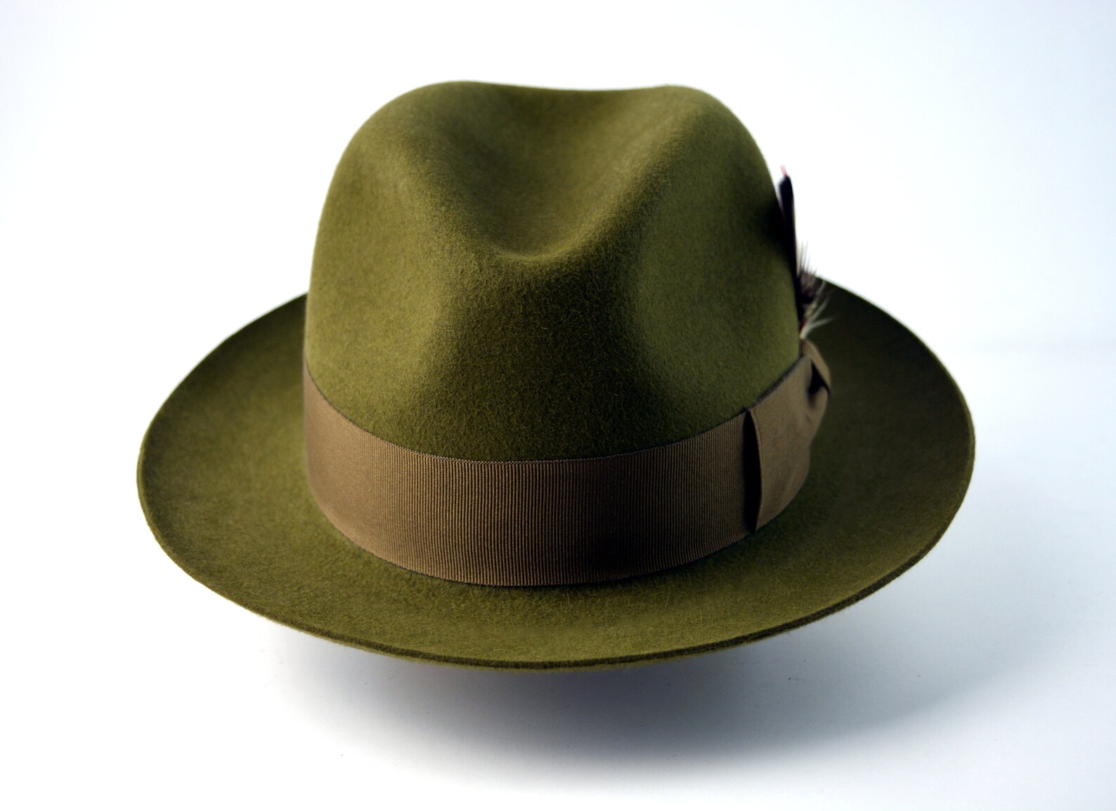 Fedora The PHOENIX Olive Green Fedora Hat For Men Mens Etsy