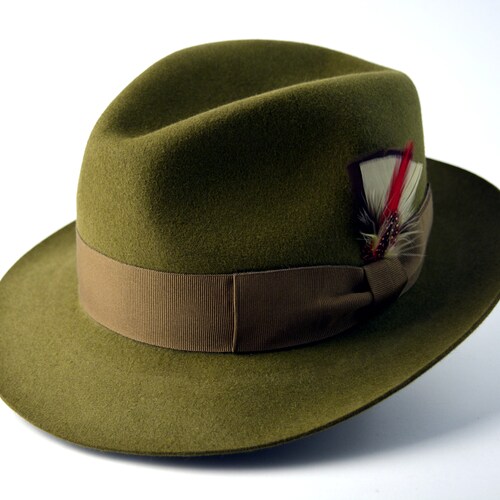 PHOENIX Olive Green Fedora Hat 