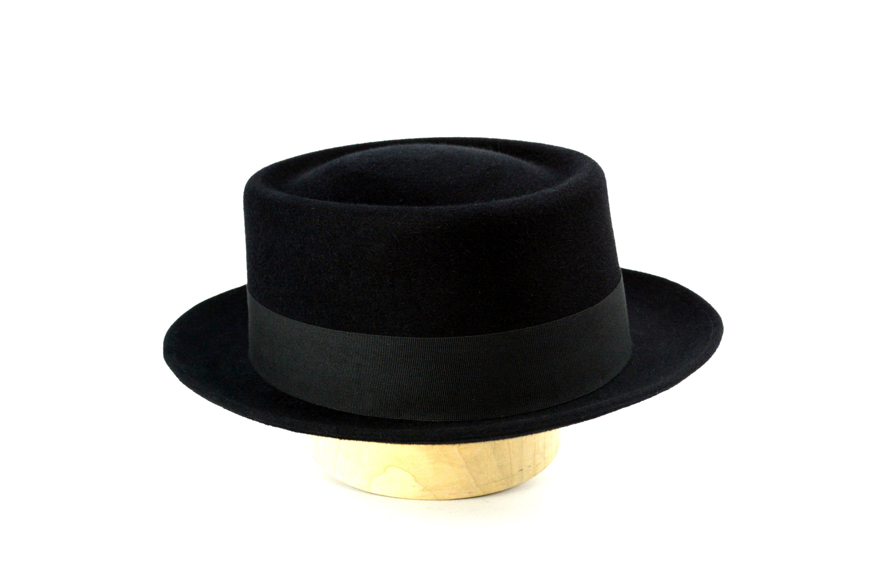 Black felt pork pie hat hotsell