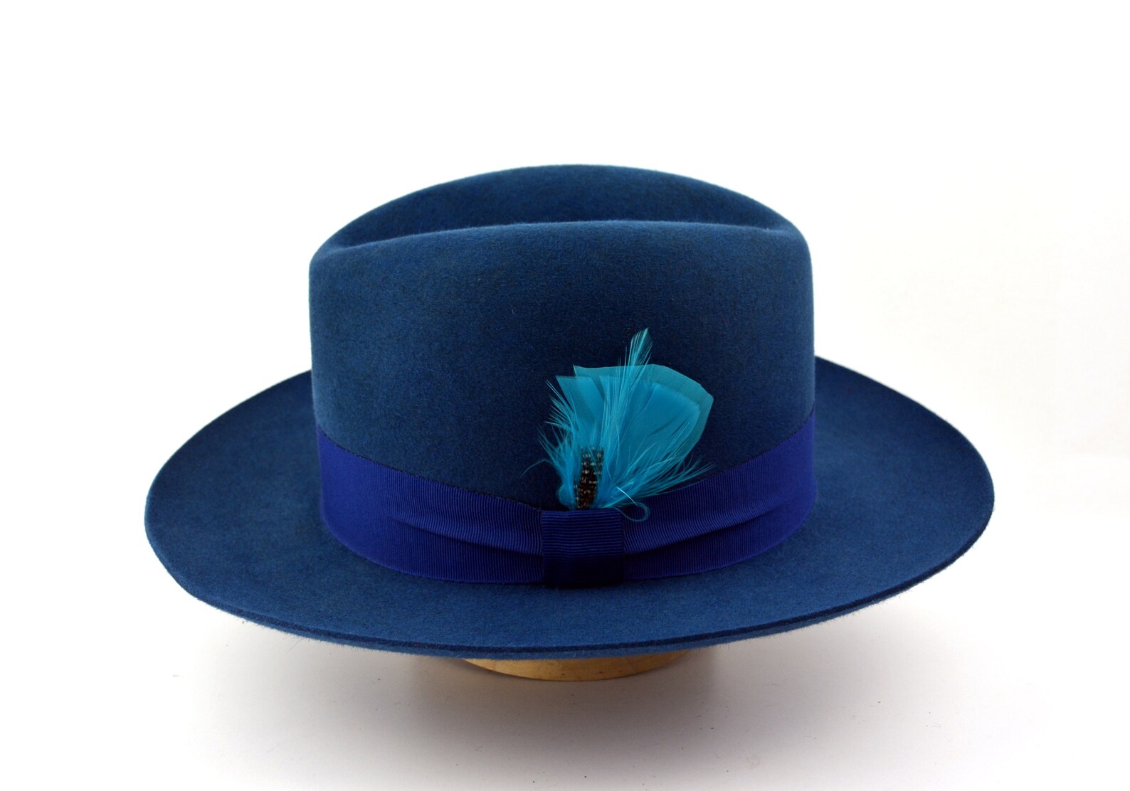 Fedora the WEB Indigo Blue Wide Brim Hat Men Fedora Hat Etsy