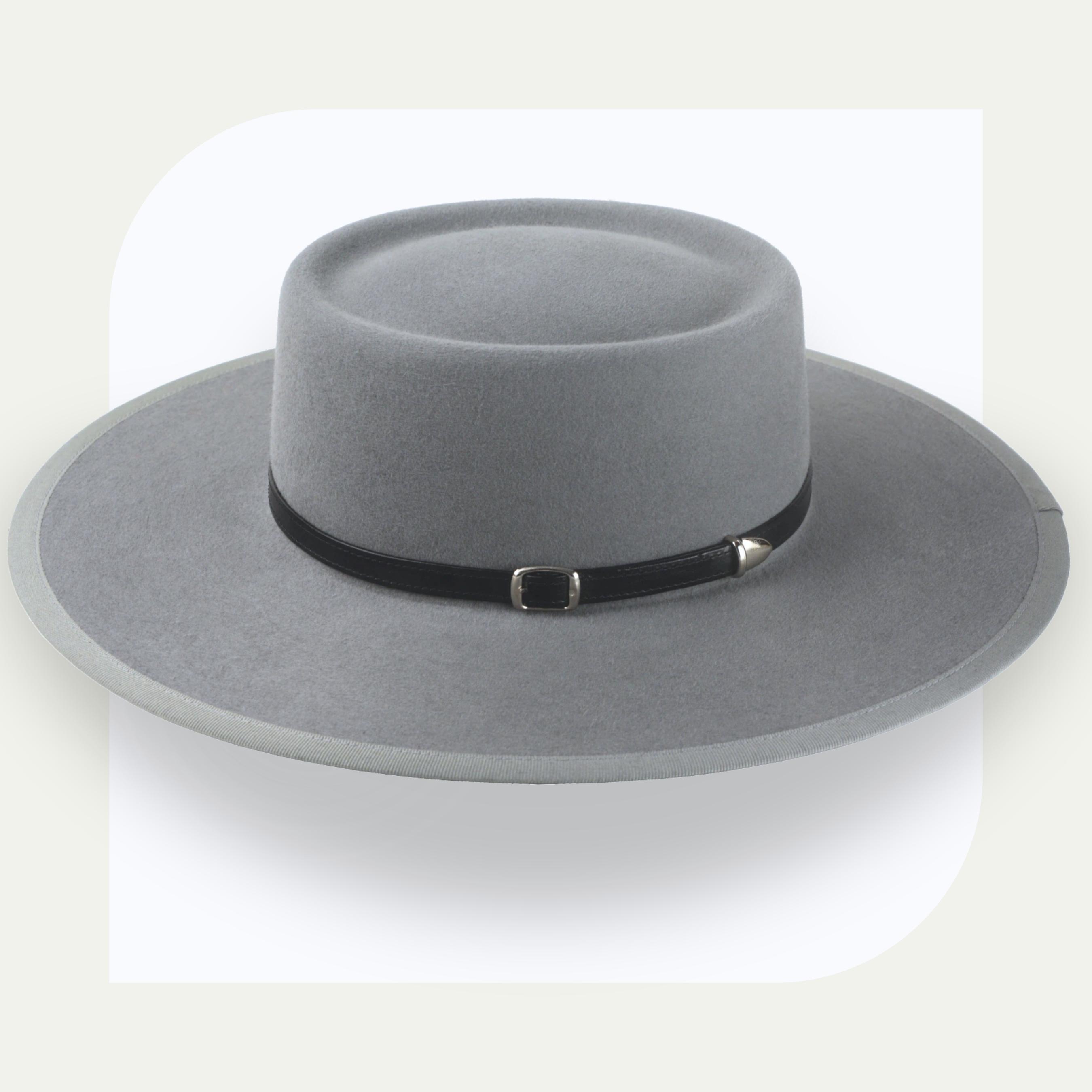 Torrid Gray Felt Fedora Wide Brim Hat w/sliver ribbon bow Wool Fedora with Ribbon – Big Bag main image 3
