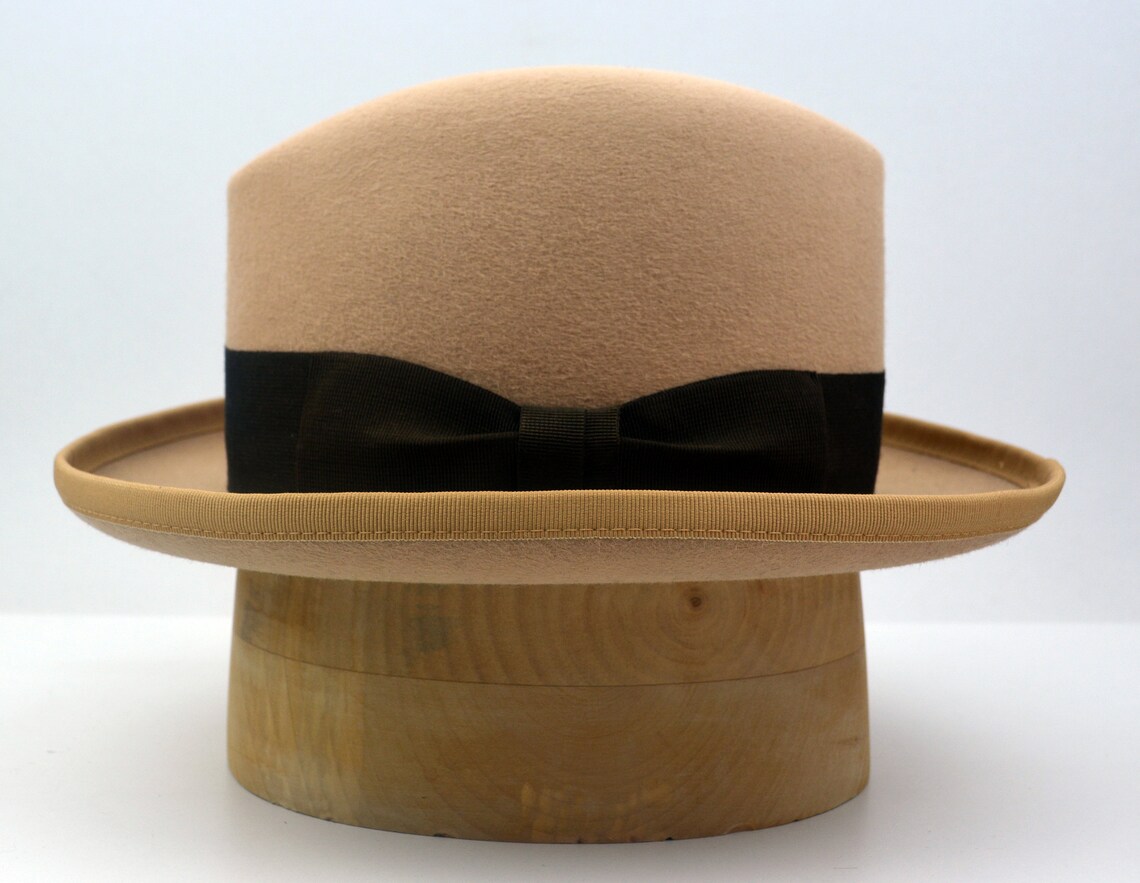 Homburg Hat The AMBASSADOR Light Camel Fedora Hat For Men Etsy