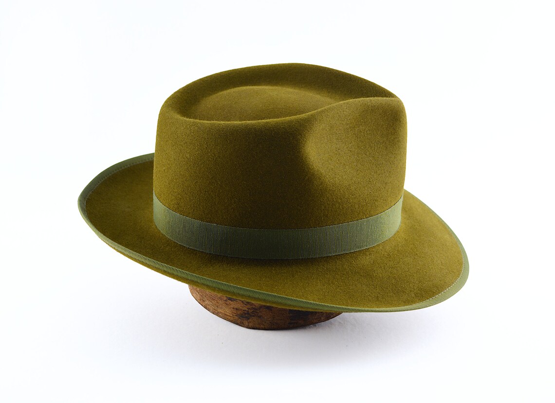 Fedora the BOXER Olive Green Fedora Hat for Men Mens Etsy Australia