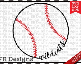 Wildcats Baseball SVG DXF EPS Cutting Machine Files Silhouette Cameo Cricut Cardinals Vinyl Cut File Softball Vector svg file