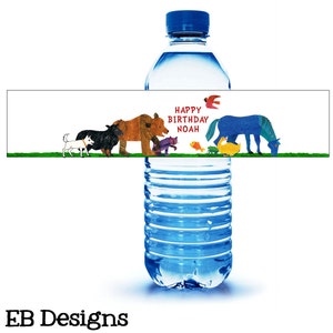 Brown Bear Water Bottle Label