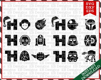 Star Wars Christmas Ho Ho Ho Rebel & Empire Cut File (SVG, EPS and DXF)
