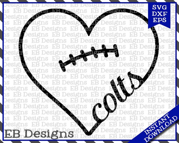Download Colts Football Love SVG DXF EPS Cutting Machine Files | Etsy