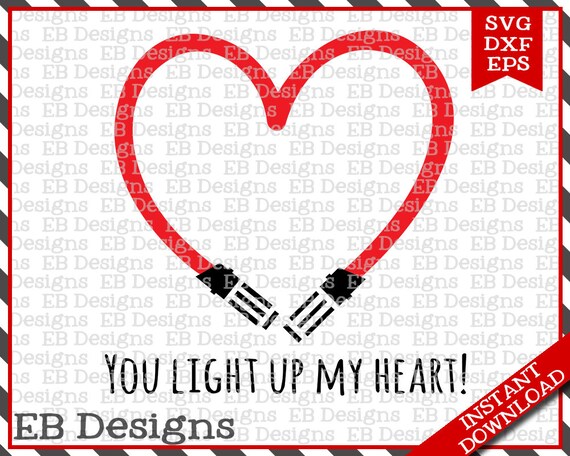 Light Up My Heart Valentine Svg Dxf Eps Silhouette Cameo Etsy
