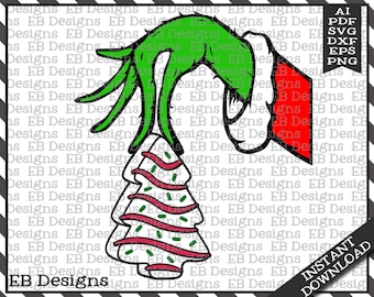 Grinch Christmas Shirt, SVG PNG EPS Christmas Tree Cake Shirt, Christmas Cake, Christmas Crewneck, Christmas Shirt For Women