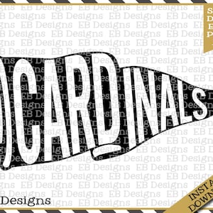 Cardinals Wimpel Mascotte Wimpel SVG DXF EPS Silhouette Cameo Cricut Vinyl Cut-bestand