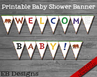 Brown Bear Baby Shower Banner