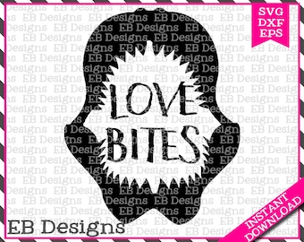Love Bites Valentine Cut Datei (SVG, EPS und DXF)