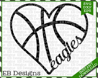 Eagles Basketball SVG DXF EPS Cutting Machine Files Silhouette Cameo Cricut Basketball Vinyl Cut File Basketball Vector svg file