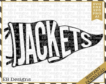 Jackets Pennant Mascot Pennant SVG DXF EPS Silhouette Cameo Cricut Vinyl Cut File