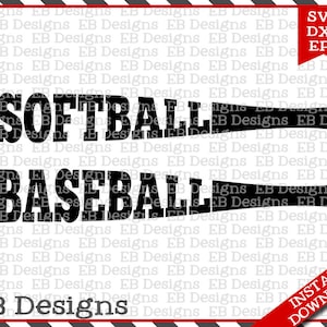 Softball Bat Baseball Bat SVG DXF EPS Cutting Machine Files Silhouette Cameo Cricut Baseball Vinyl Cut File Softball Vector svg file