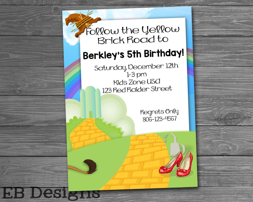 Wizard of Oz Invitation - Etsy