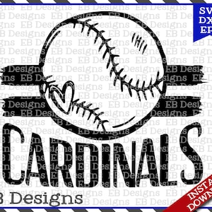 Cardinals Baseball Sketch SVG DXF EPS Silhouette Cameo Cricut Baseball Vinyl Cut File Baseball Vector