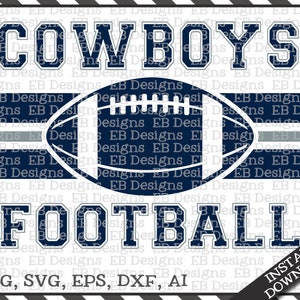 Cowboys Fußball (svg, dxf, eps, ai, png) Silhouette Cameo Cricut Fußball Vinyl Schnittdatei Fußball Vektor