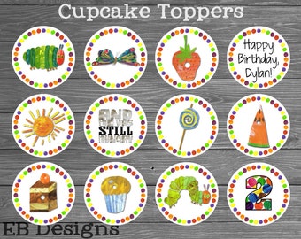 Hungry Caterpillar Cupcake Toppers