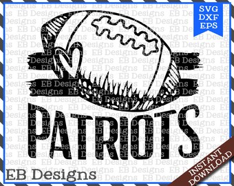 Patriots Football Sketch SVG DXF EPS Silhouette Cameo Cricut Football Vinyl Cut File Football Vector