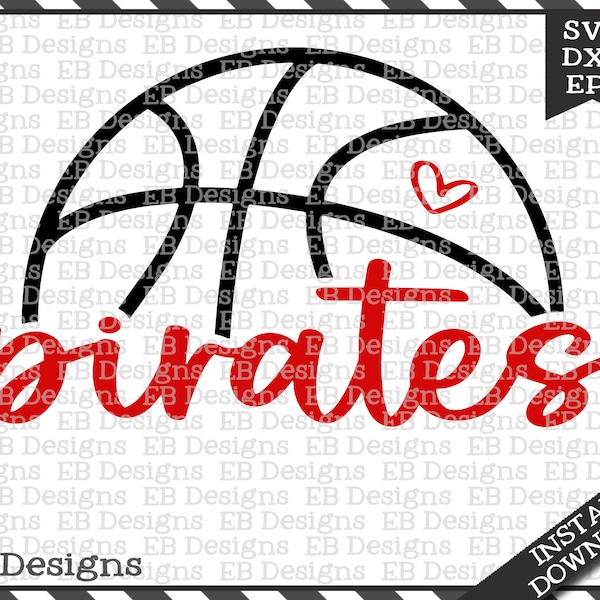 Pirates Basketball SVG, Pirates Mascot, Pirates Pride, Pirates Cheer, School Spirit svg, Cricut, Silhouette