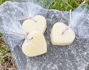 50 Honeysuckle Goats Milk Heart Shaped Decorative Mini Soap Favors / shower favors / hostess gifts / mini soaps / ooak handmade soap favors