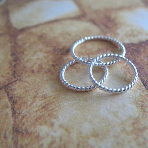 Twisted Silver Nose Ring / Twisted Hoop For All Piercings, 925 Sterling Silver, 22 Gauge, Tiny 5mm to 10mm, Made in the USA