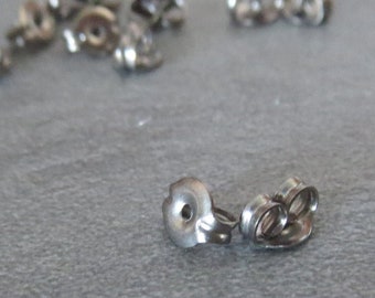 Titanium Earring Backs; Nickel-Free, Hypoallergenic Ear Nuts for Standard Post Earrings, Lightweight, Small but Sturdy - Made in USA