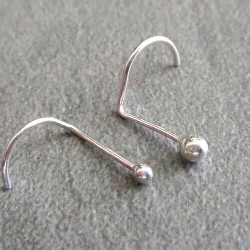 Sterling Silver Nose Ring Ball Design Itty Bitty Nose Stud Etsy