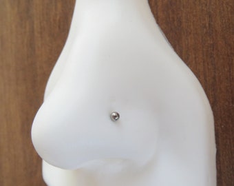 Titanium Nose Stud, Classic Ball Head Hypoallergenic L-Bend Nose Ring, Implant Grade Titanium For Sensitive Nose Piercings