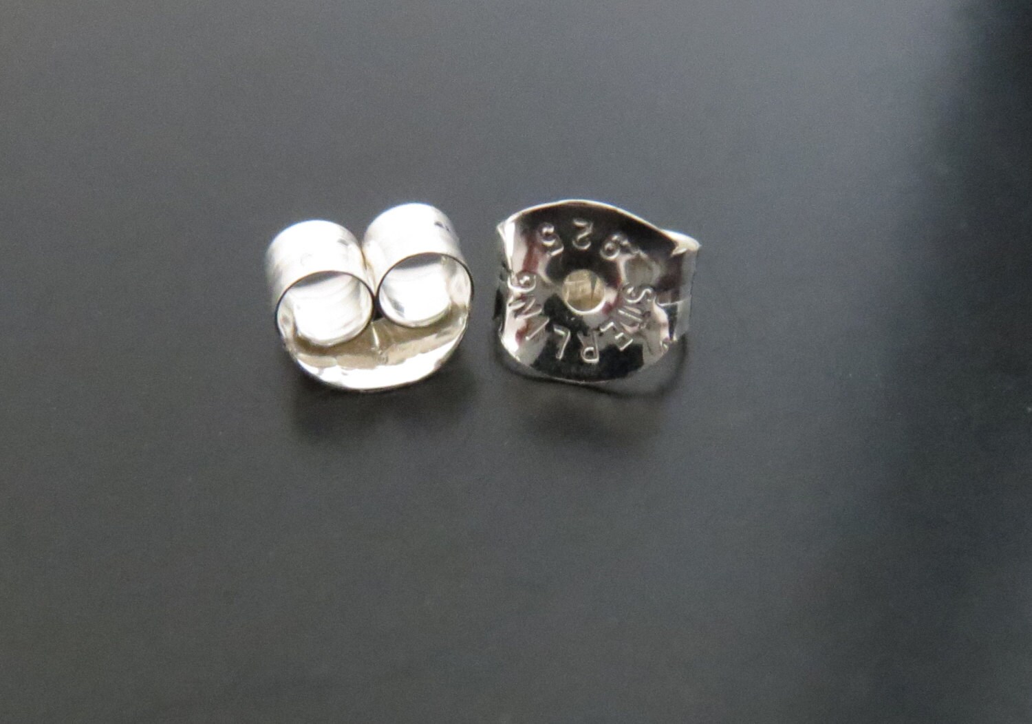 Sterling Silver Giant Friction Ear-nuts Backings for Post Earrings. Sterling Silver-Rhodium