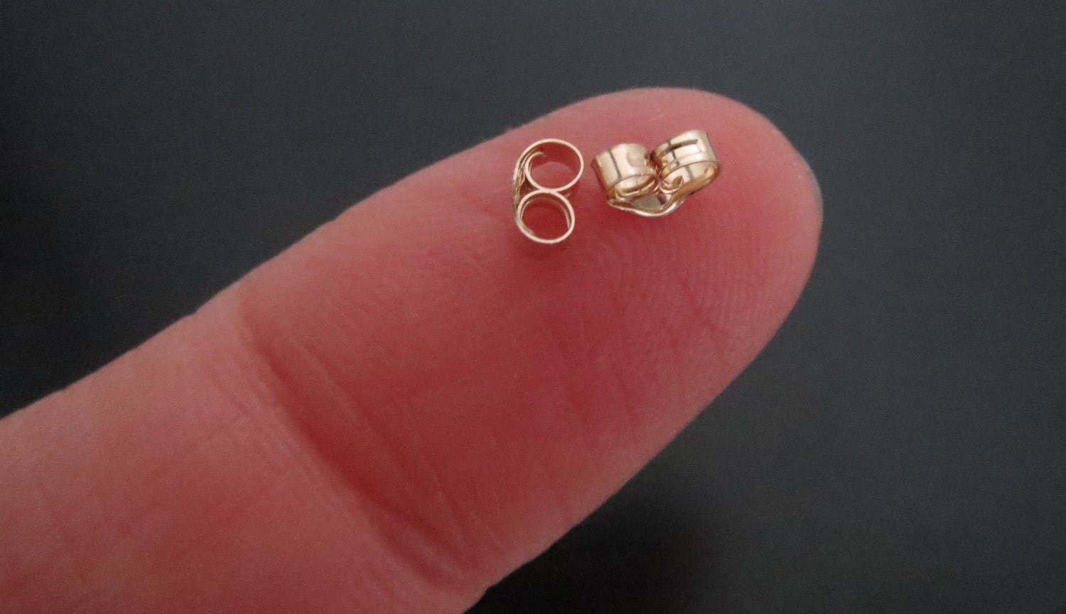 Tiny 14k Solid Gold Ear Nuts / Gold Earring Backs for Thin Post