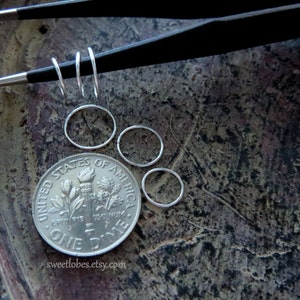Sterling Silver Nose Ring, Skinny Endless Hoop For Cartilage, Nose, Lip, Helix, Ear, Cartilage Piercings, 20g, 22g, 24g, or 26g, Made in USA