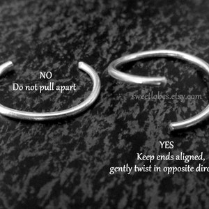 Yellow or Rose-Gold-Filled Endless Hoop Nose Ring 22, 24, or 26g, Skinny Hoop, 100% Handcrafted in the USA image 6