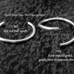 Titanium Endless Hoop, Skinny 26, 24, 22, or 20 Gauge Nose Ring, Helix, Earring, Cartilage, Lip, Tragus, Etc Great Earrings for Men Too image 7