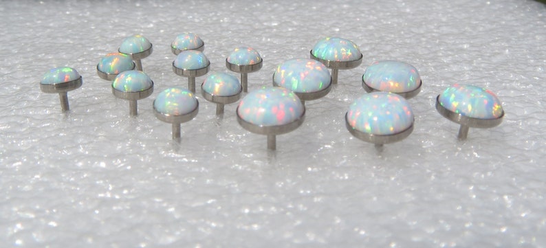 Cartilage Studs Single or Pair Titanium Opal Earrings