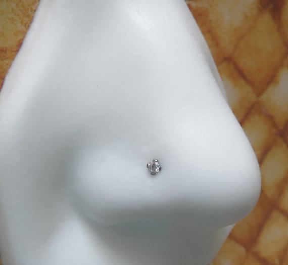 sweetlobes Cubic Zirconia Nose Stud in 316L Surgical Steel, 21g Post, Gemstone Nose Ring for Men and Women Nose Screw, L-Bend, Straight, or Fishtail