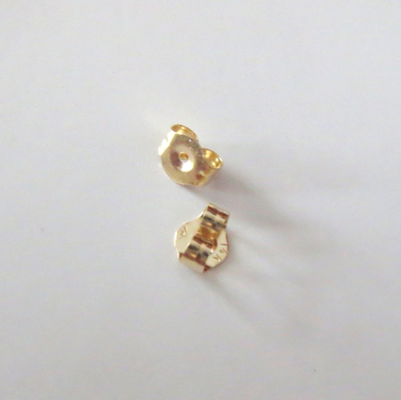 14k Solid Gold Earring Backs for Standard Post Stud Earrings - Etsy