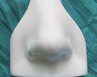 Solid Platinum Nose Ring Hoop for Tragus, Helix, Lip, Etc. - Skinny 24, 22, or 20g Endless Hoop, Superior Quality, Handcrafted in the USA