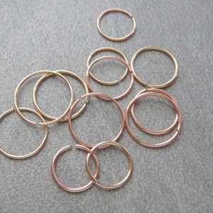 Yellow or Rose-Gold-Filled Endless Hoop Nose Ring 22, 24, or 26g, Skinny Hoop, 100% Handcrafted in the USA image 4