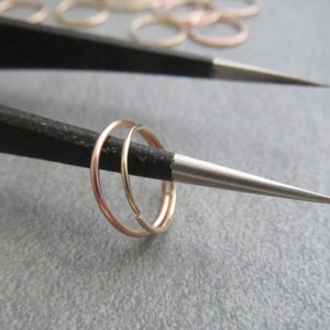 Yellow or Rose-Gold-Filled Endless Hoop Nose Ring 22, 24, or 26g, Skinny Hoop, Handcrafted in the Heartland of the USA