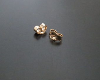 Tiny 14k Solid Gold Ear Nut(s) / Gold Earring Back(s) for Thin Post Stud Earrings (24 or 22 gauge posts), Sold Individually, Made in the USA