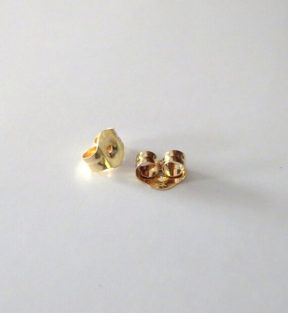 Tiny 14k Solid Gold Ear Nuts / Gold Earring Backs for Thin Post Stud  Earrings 24 or 22 Gauge Posts, Sold Individually, Made in the USA 