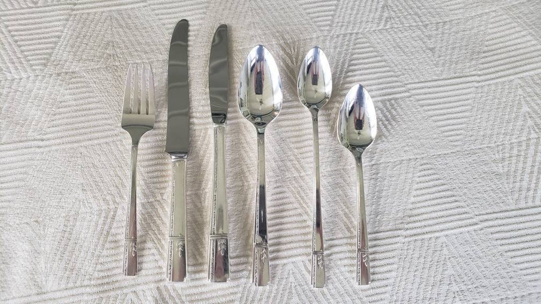 Grenoble Art Deco Silver Plate Flatware 6 Piece Place Settings Etsy
