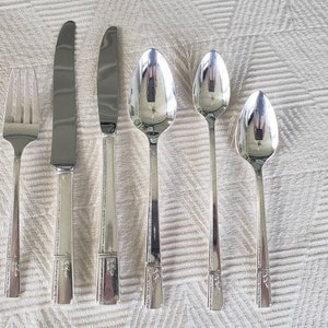 Grenoble Art Deco Silver Plate Flatware 6 Piece Place Settings - Replacement Pieces - Oneida Prestige Plate - Heirloom Plate - Art Nouveau