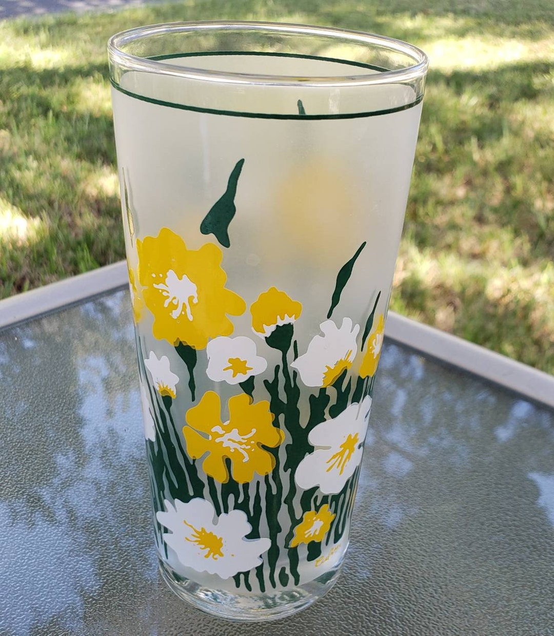 Quite RARE Culver meadow Yellow Frosted High Ball Glasses Replacement Glasses 1970's Barware