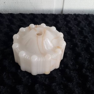 Art Deco Art Nouveau Ceiling Light Fixture White Glass with trancelucen Tan Swirl Glass Light Ceiling Fixture Light Shade Hollywood Regency