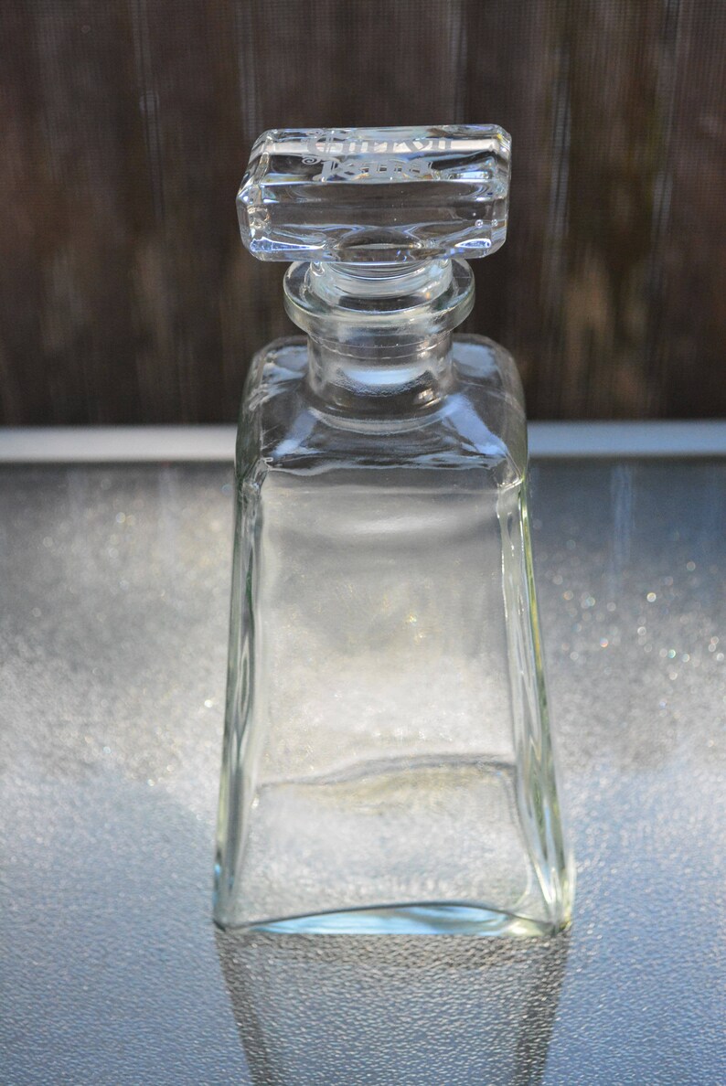 Etched cuervo 1800 liquor decanter vintage glass tequila bottle vintage 