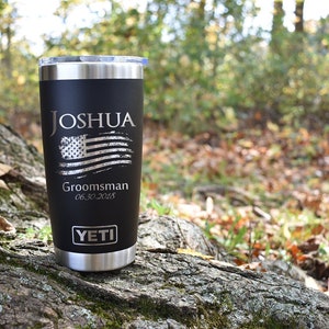 Groomsmen Proposal Wedding Gift Personalized Yeti Tumbler Laser Engraved Custom Mug 20oz 30oz